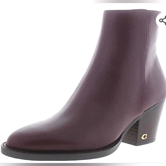 COACH BOOTS IN DARK CRANBERRY SIZE 10 "PACEY" WOMEN'S SLIP-ON POINTED TOE